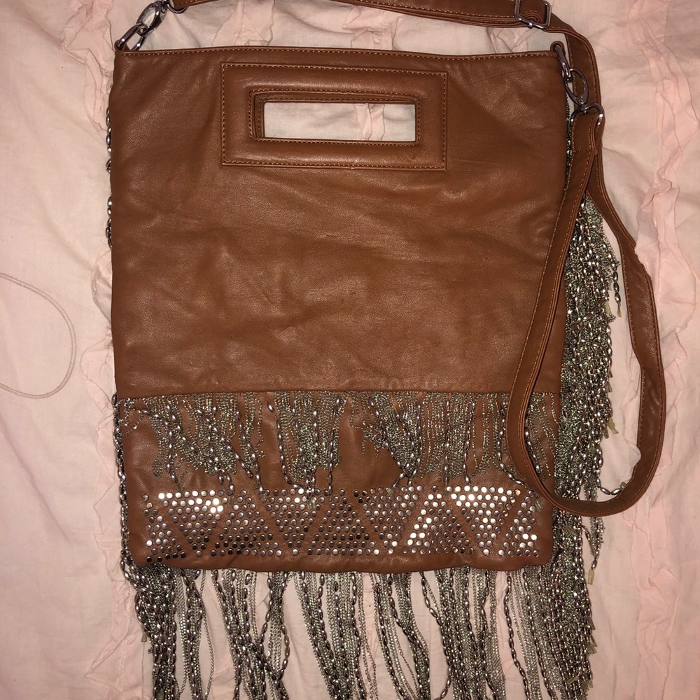 Metal fringe bag/crossbody
